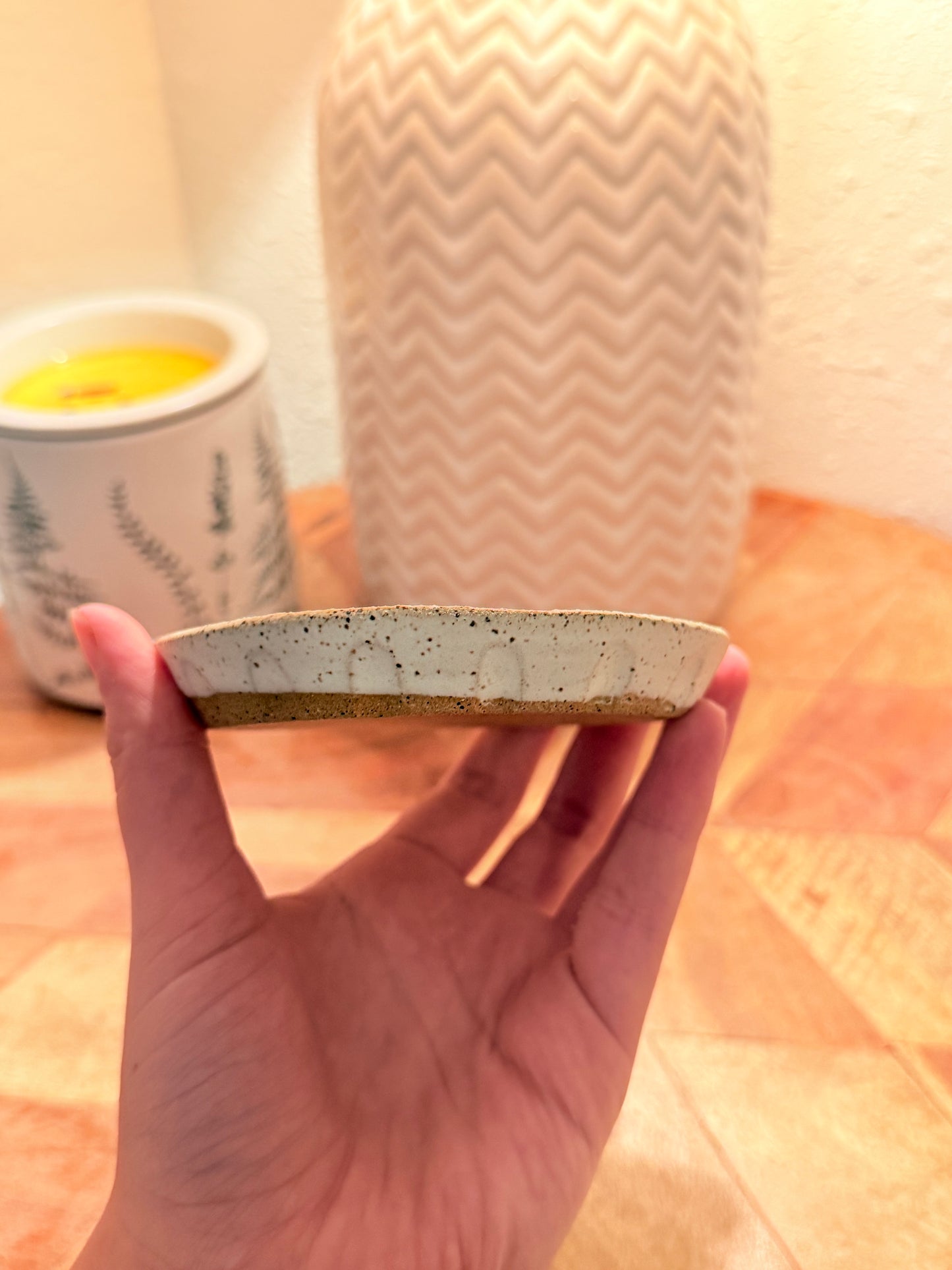 Cream Jewelry Dish